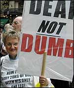 Deaf rights protesters