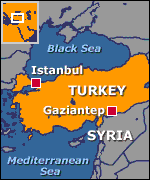Locator map showing Gaziantep 