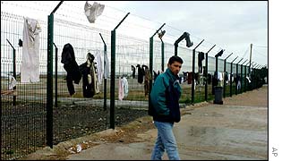 Immigrant at the Sangatte refugee camp