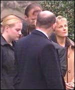 Mourners at Stuart's funeral