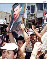 Pro-al-Assad demonstration in Syria