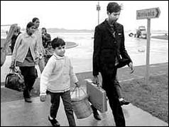 Refugees arrive at Stanstead