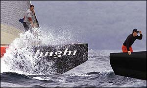 Alinghi win the third race by 46 seconds 