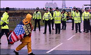 Protesters at Fylingdales in November this year