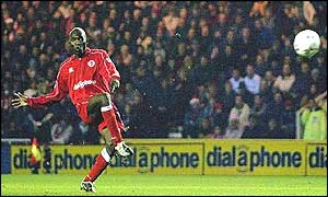 Geremi puts Middlesbrough ahead with a free-kick