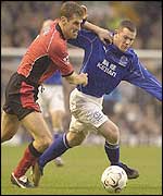 Blackburn's Craig Short struggled to contain Wayne Rooney