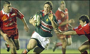 Rod Kafer breaks clear to score for Leicester