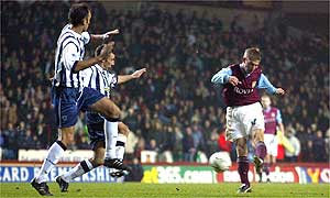 West Brom are slow to close down Tomas Hitzlsperger allowing him through to score a dramatic winning goal