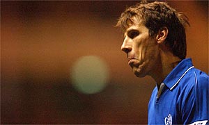 Chelsea's Gianfranco Zola is dejected after the 1-1 draw