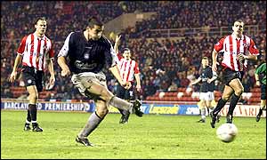 Milan Baros equalises for Liverpool