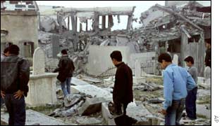 Destroyed buildings in Gaza
