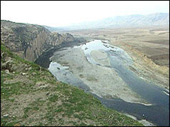 The proposed dam site on the River Tigris in Turkey