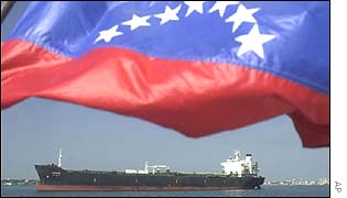 Venezuelan flag and oil tanker
