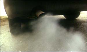 Car exhaust fumes
