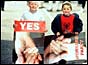 Two boys hold referendum posters in 1998