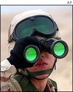 US soldier in training in Kuwait