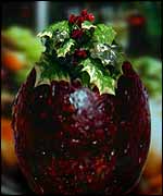 A traditional Christmas pudding
