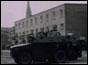 Photograph of British tank on a Londonderry street
