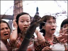 Vietnamese trying to get into the American embassy compound