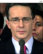 Colombian President Alvaro Uribe