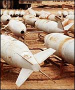 Chemical warfare bombs waiting to be destroyed