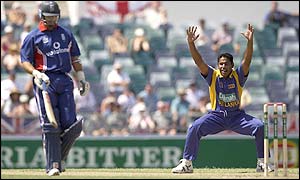 England's Ronnie Irani walks off the pitch after making just four runs before falling lbw