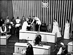 The Duke of Kent opening the Sierra Leone parliament