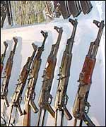 Weapons recovered from rebels
