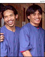 Two key Bali suspects in custody, brothers Mukhlas (left) and Amrozi