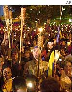 Torchlit protest