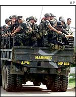 Philippine troops in the south of the country