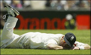 Craig White and the England fielders are made to toil as Australia take control