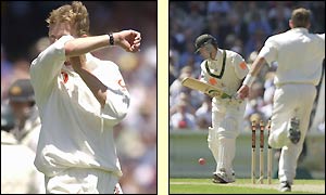 Ricky Ponting is the second man out with a score of 21