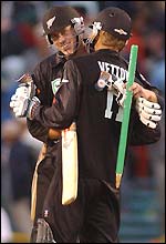 Oram and Vettori celebrate victory