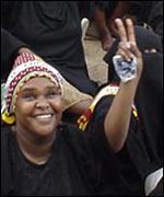 Mwai Kibaki supporters in Mombasa