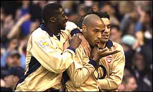 Thierry Henry sabes Arsenal's blushes with his 85th-minute winner