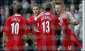 John Arne Riise gives Liverpool the lead