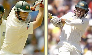 Love finishes his debut Test innings with 62 not out, whilst Langer records an impressive 250