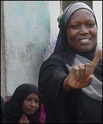 A voter in Mombasa 