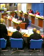 The United Nations war crimes tribunal in The Hague, The Netherlands 