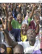 Jubilant crowds at President Kibaki's inauguration