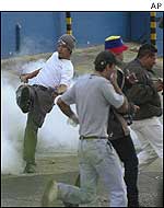 Tear gas in Caracas