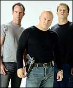 Vic Mackey (Michael Chiklis, centre) from The Shield