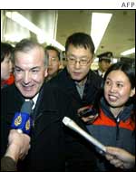 United Nations International Atomic Energy Agency inspectors, arriving in Beijing