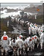 Spanish Air Force teams work on the clean-up