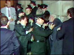 Rev Ian Paisley is removed by police