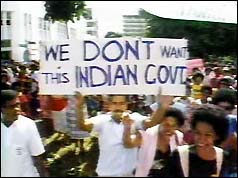Melanesian Fijian protesters after the April elections