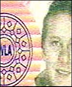 The driving licence bearing Mr Blunkett's name with Paul Kenyon's picture