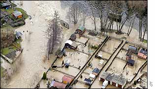 The junction of two rivers at Kaulsdorf