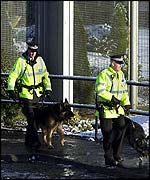 Police outside Shotts Prison